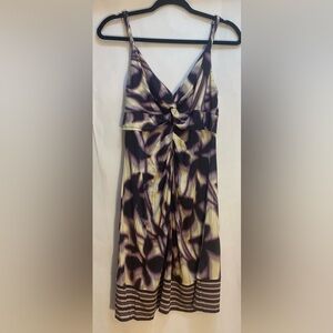 BCBG MaxAzria Abstract Purple Print Sleeveless Dress Size Medium